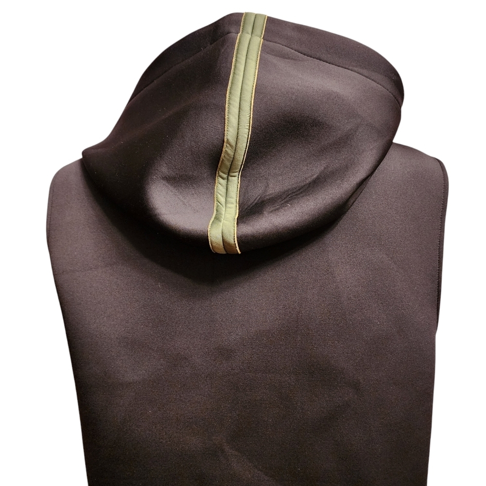 Alala Black Hooded Paneled Zip Vest with Olive Trim - Picture 7 of 16